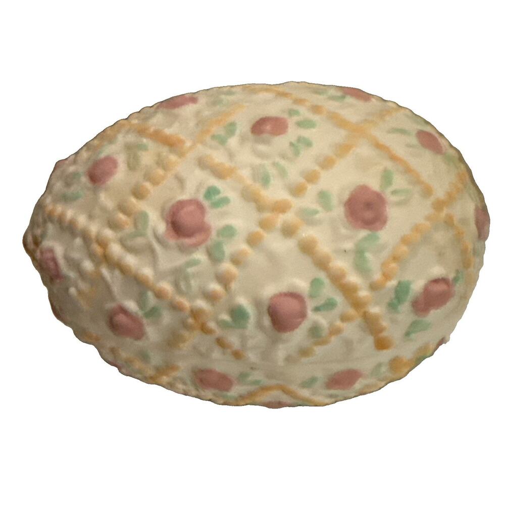 Silvestri 'Celebrations' Egg-Shaped Ceramic Trinket Box w/Floral Flowers